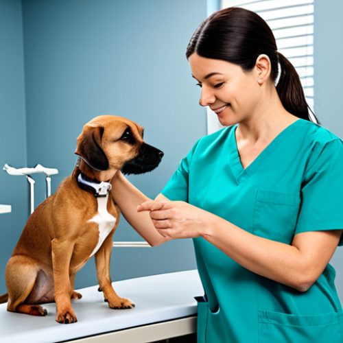Home 18 **
"A professional female veterinarian, fully clothed in scrubs, examining a small dog in a bright, clean veterinary clinic, appropriate attire, safe for work, perfect anatomy, natural proportions, professional photography, high quality, family-friendly, well-formed hands, proper finger count, natural body proportions, modest clothing."
**